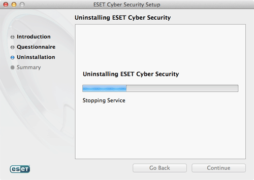 ESET Cyber Security, Uninstalling